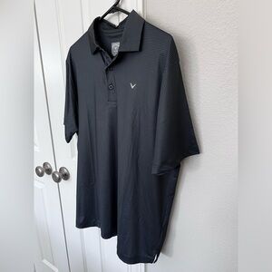 Callaway Opti Dry Mens M Golf Polo Shirt Black Print Short Sleeve CLEAN